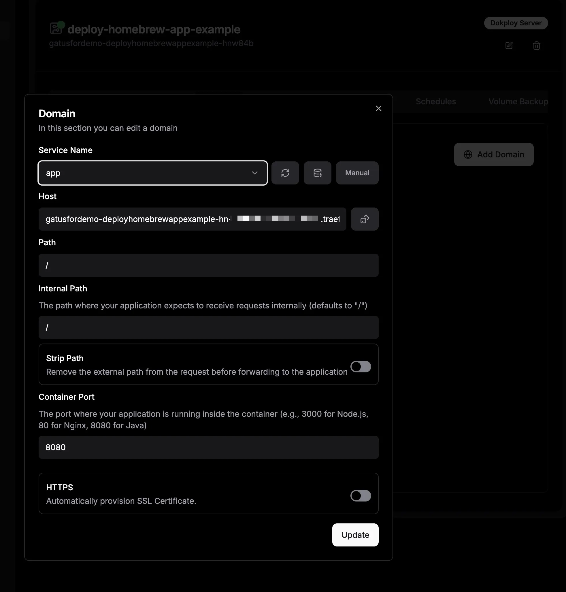 I'll just use traefik.me to quickly finish this. The dice roll button generates accessible domain instantly for you.