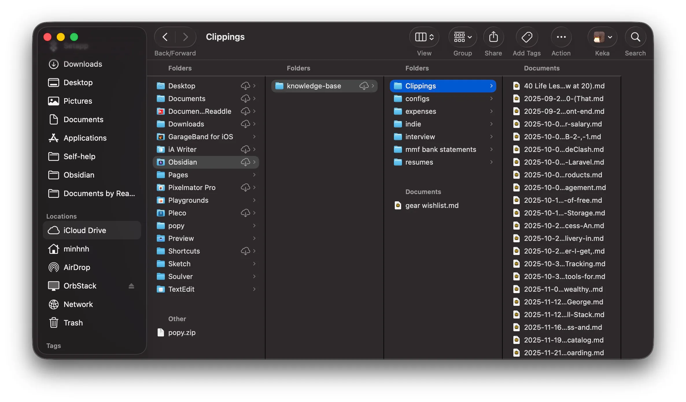 Obsidian in iCloud drive
